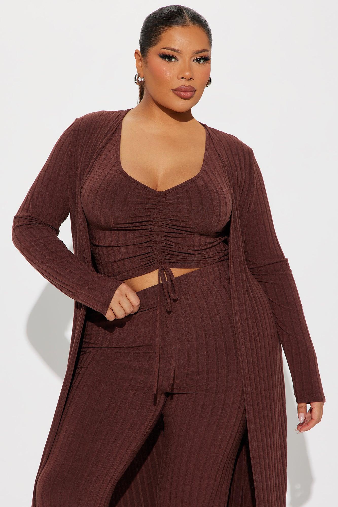 Come Get It 3 Piece Pant Set - Chocolate Product Image
