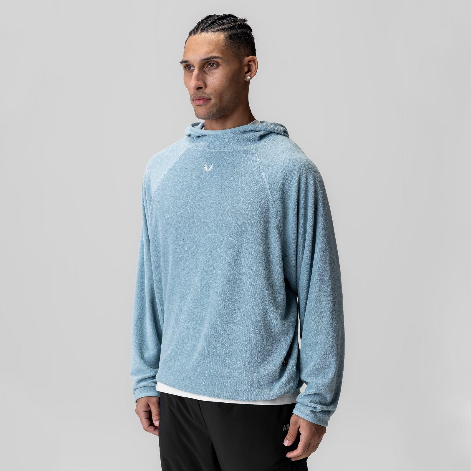 1054. Towel Terry Reversible Hoodie - Light Sky Product Image