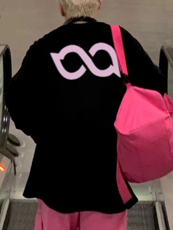 Men's Contrast Print Crew Neck Long Sleeve Tee Product Image