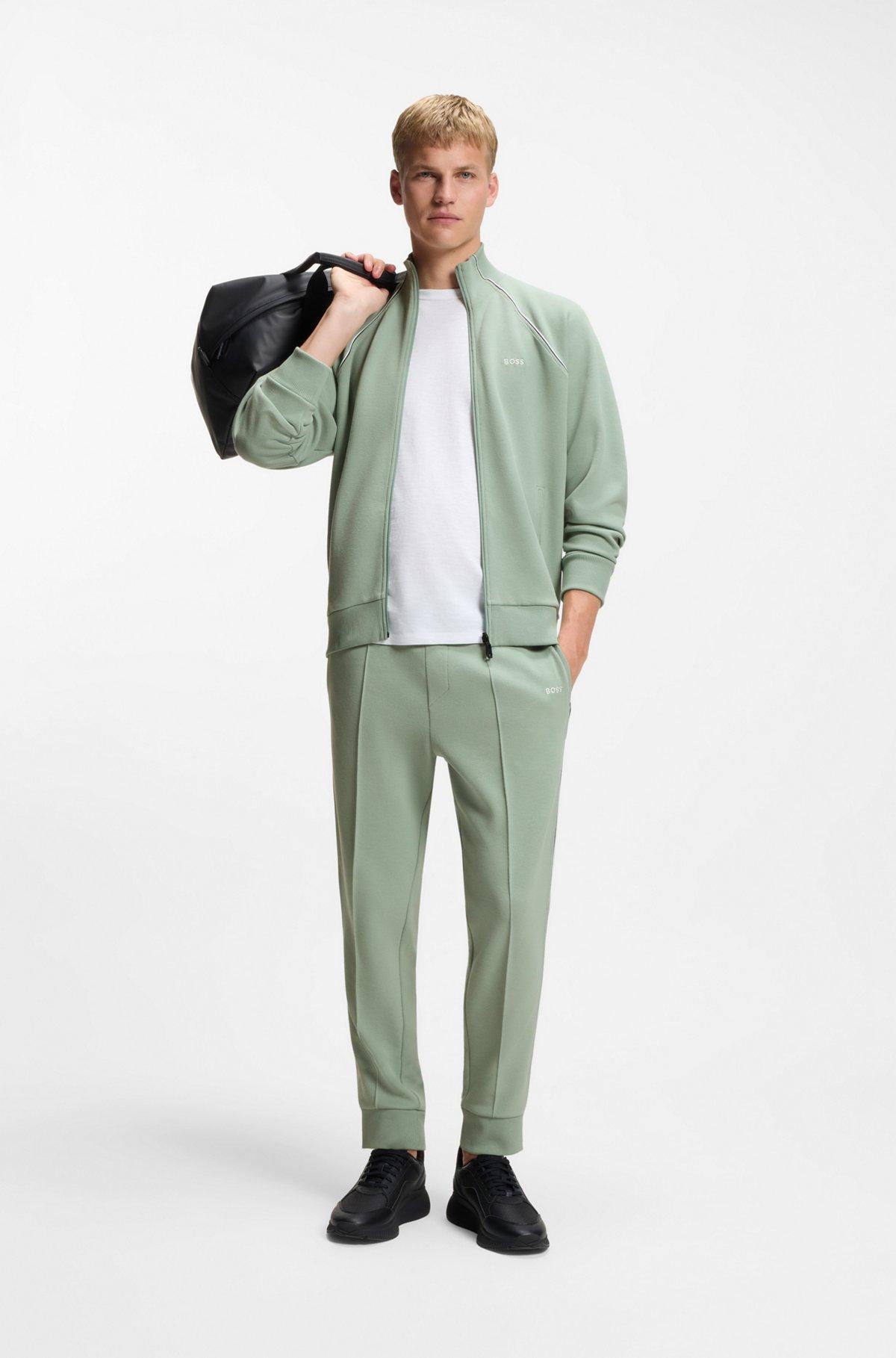 Contrast-piping sweatshirt in a cotton blend Product Image