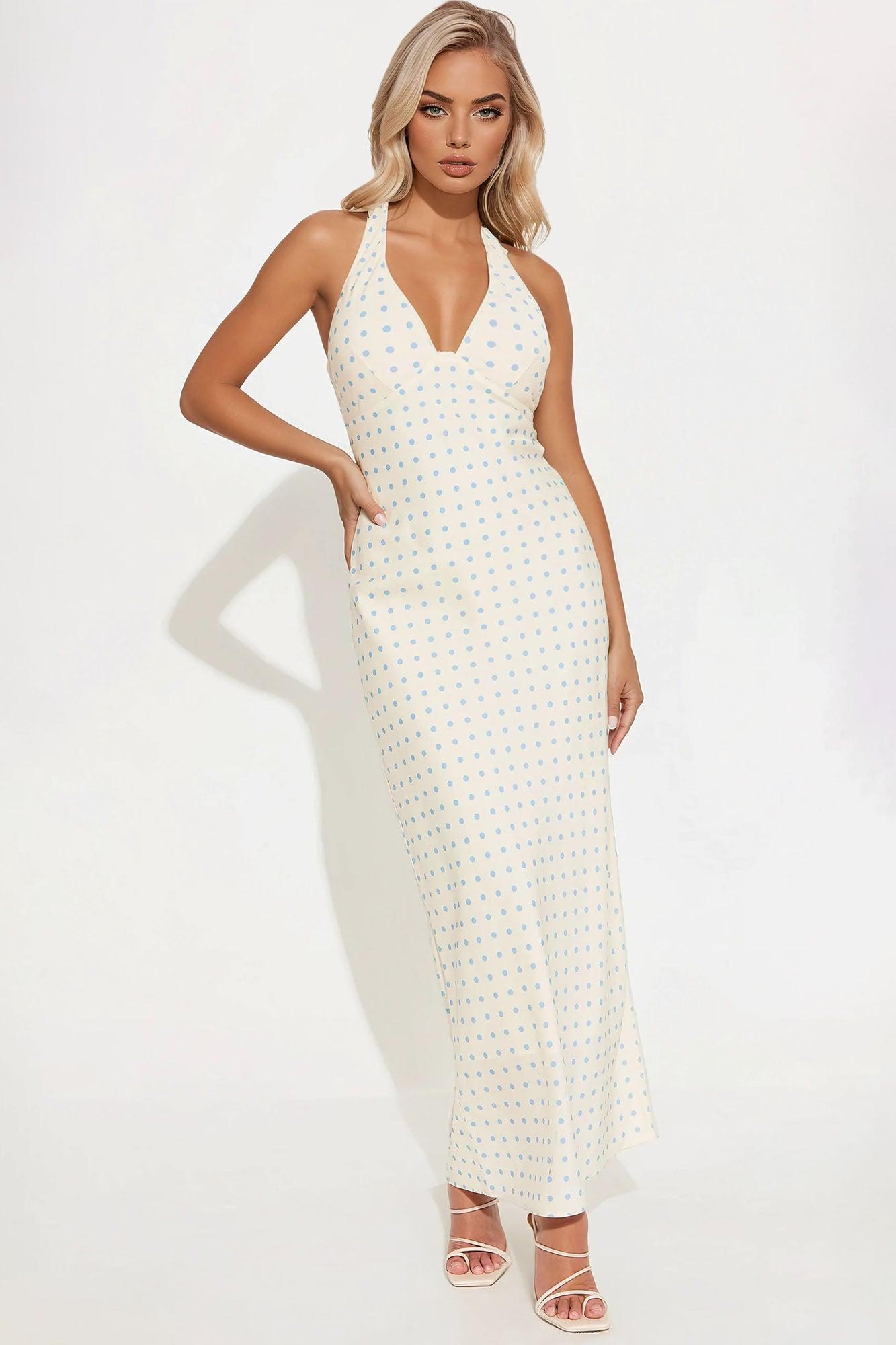 Dani Polka Dot Maxi Dress - Cream/combo Product Image