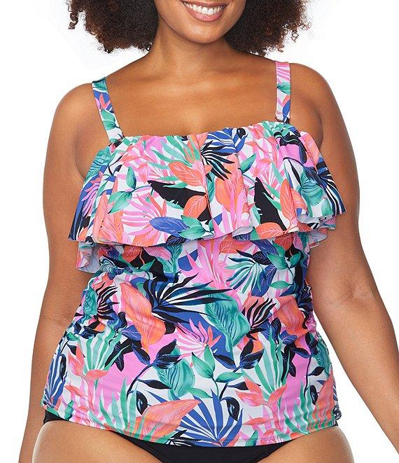 Raisins Curve Plus Size Malo Solid High Waist Shirred Swim Bottom Product Image