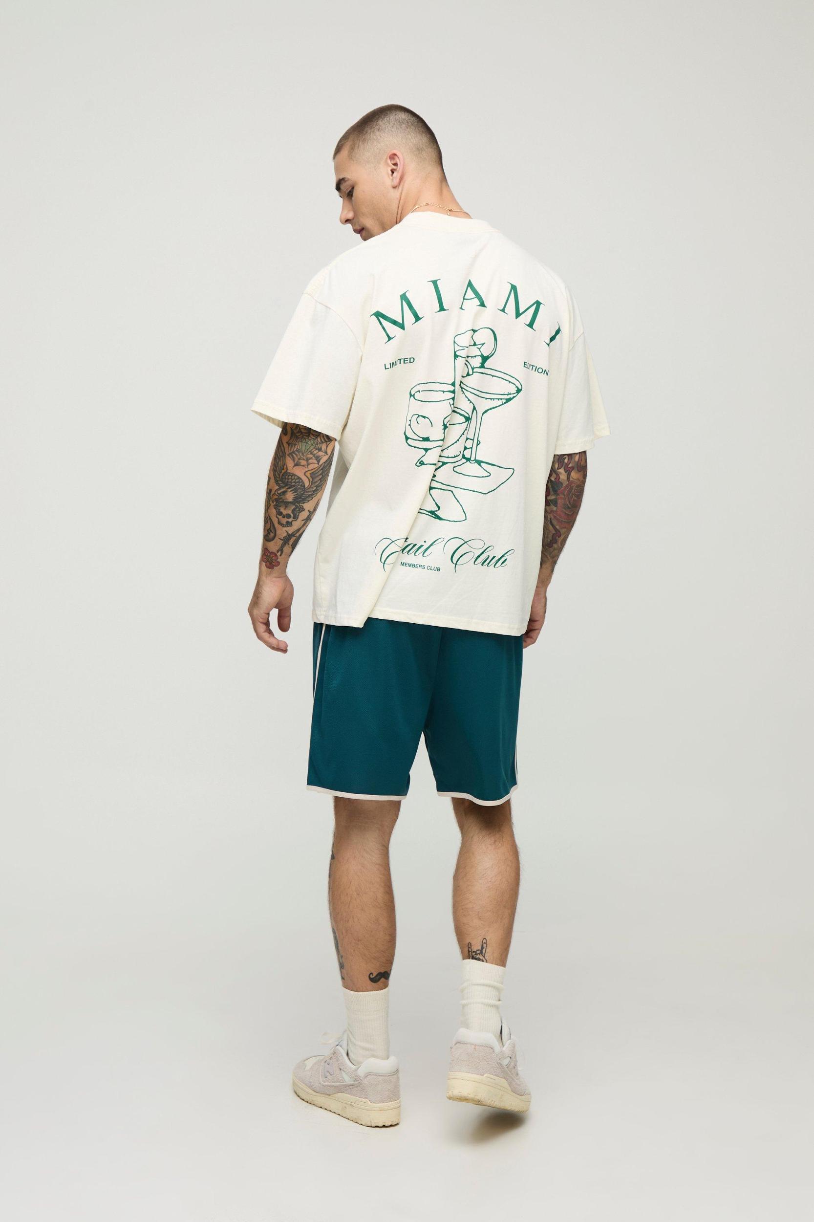 Oversized Man Racing Dropped Crotch Mesh Shorts | boohooMAN USA Product Image