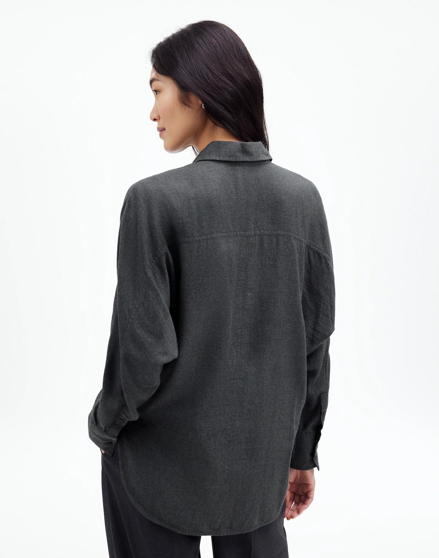 Heathered Flannel Dolman Button-Up Shirt Product Image