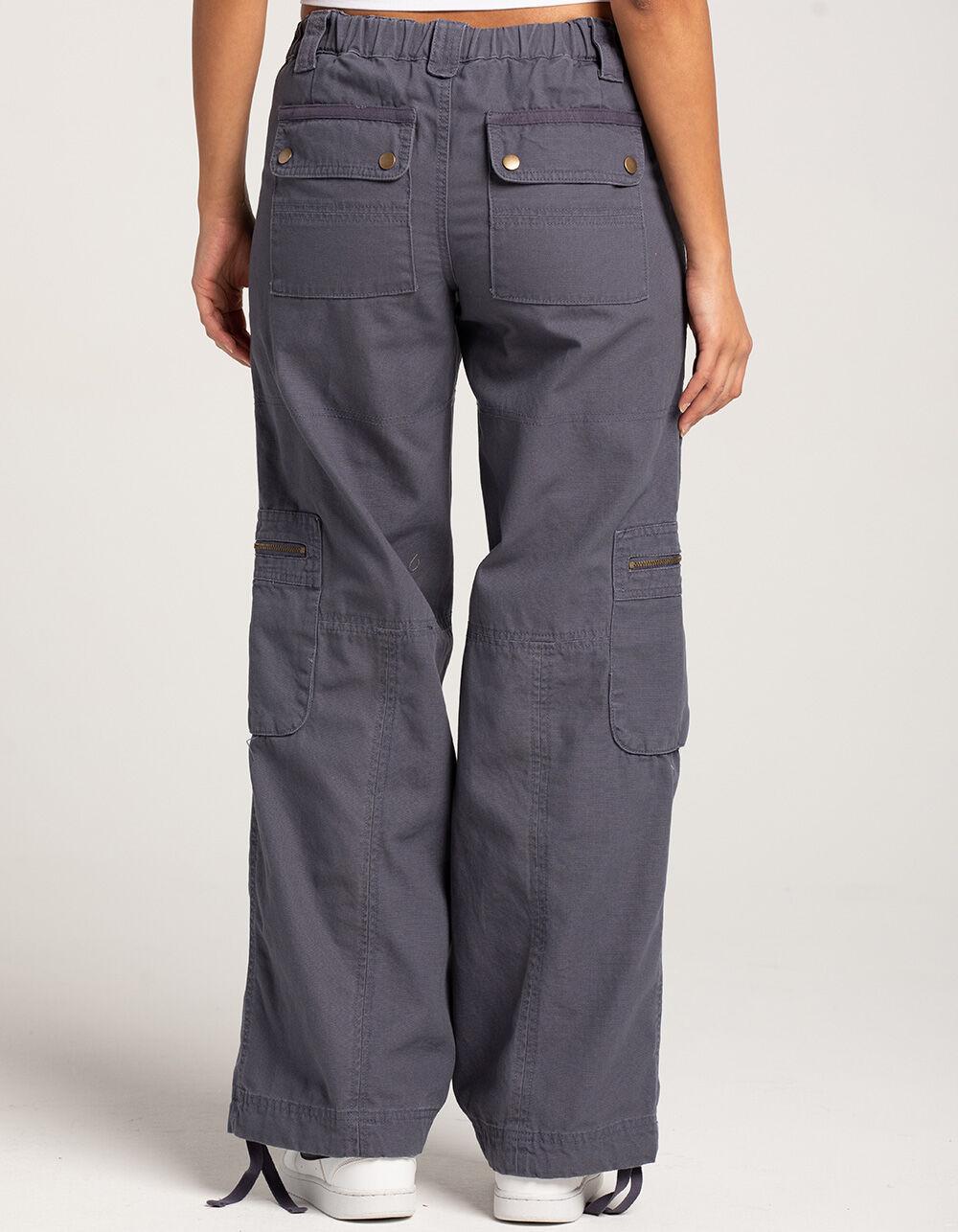 RSQ Womens Low Rise Overdye Cargo Zipper Pants - FADED NAVY Product Image