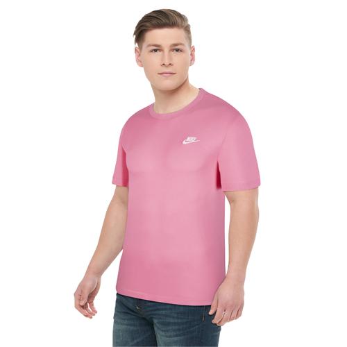 Nike Mens Nike NSW Club Short Sleeve T-Shirt - Mens Pinksicle/White Product Image