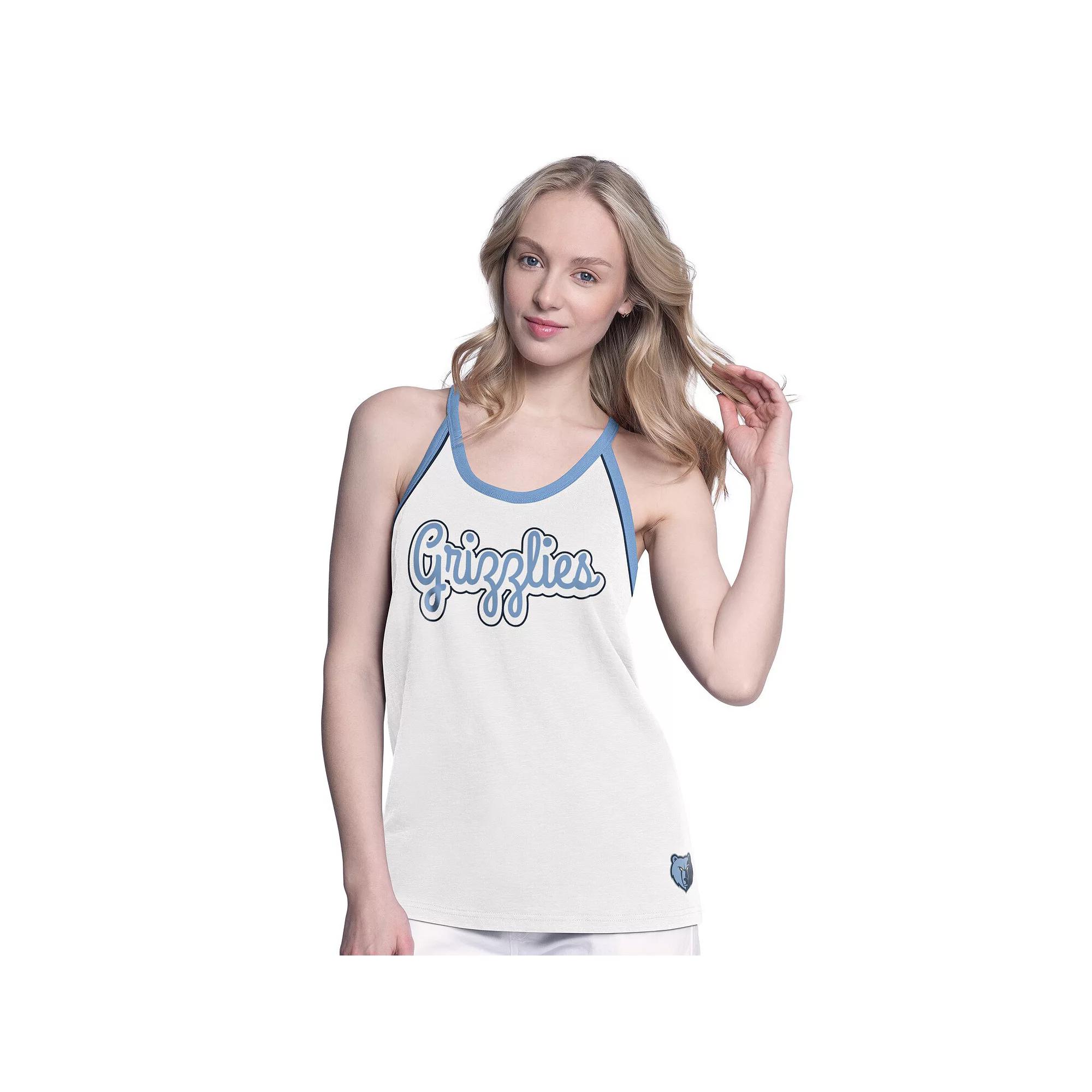 Women's G-III 4Her by Carl Banks White Memphis Grizzlies Curveball Racerback Tank Top,  Product Image