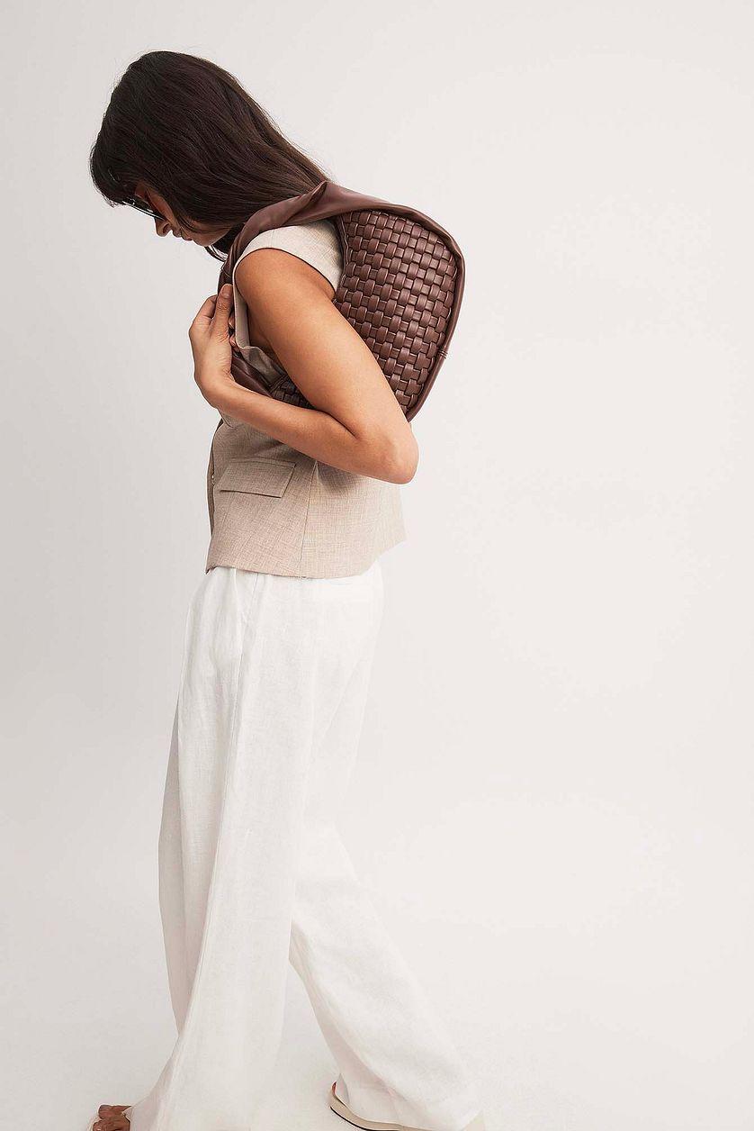Twisted Handle Woven Handbag Product Image