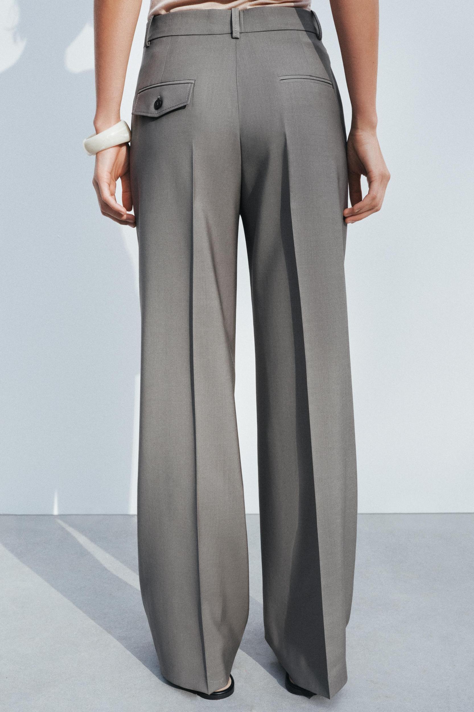 100% WOOL STRAIGHT LEG PANTS ZW COLLECTION Product Image
