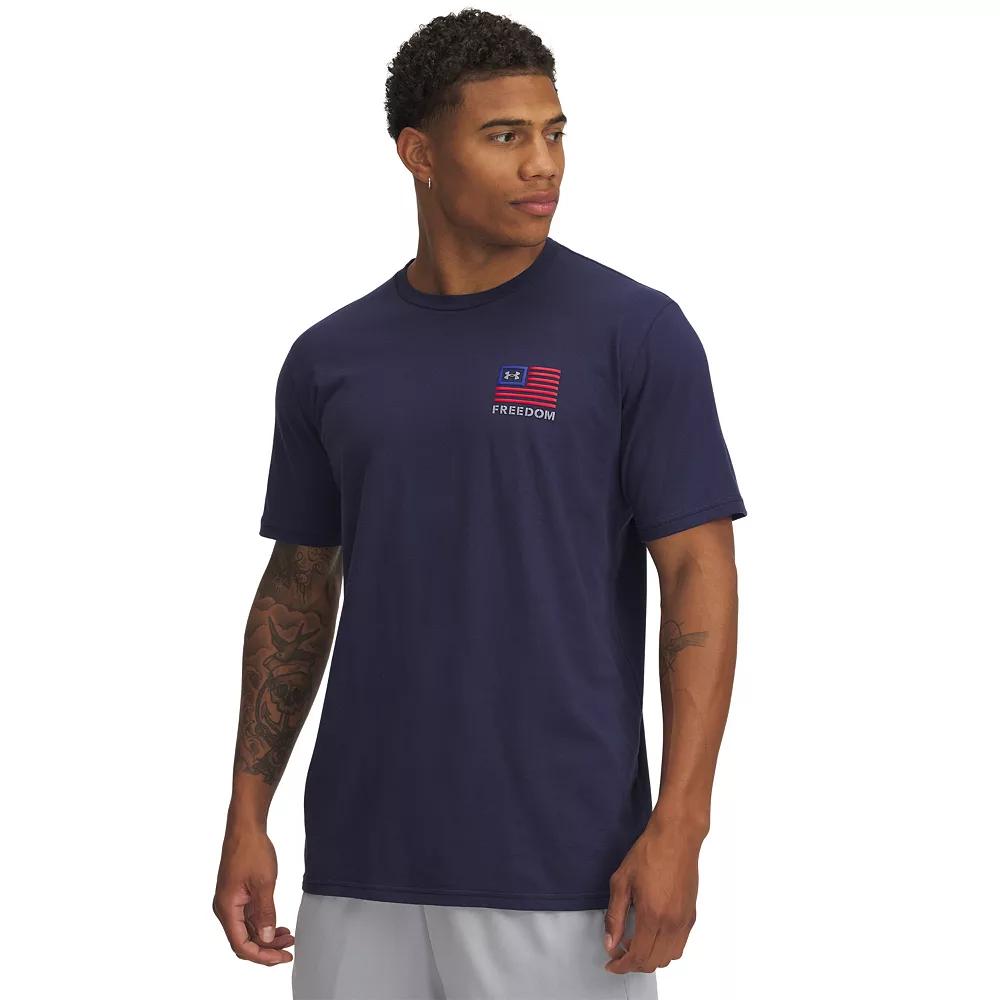 Big & Tall Under Armour Freedom Left Chest Logo Short Sleeve Tee, Men's, Size: XL Tall, Black Navy Product Image