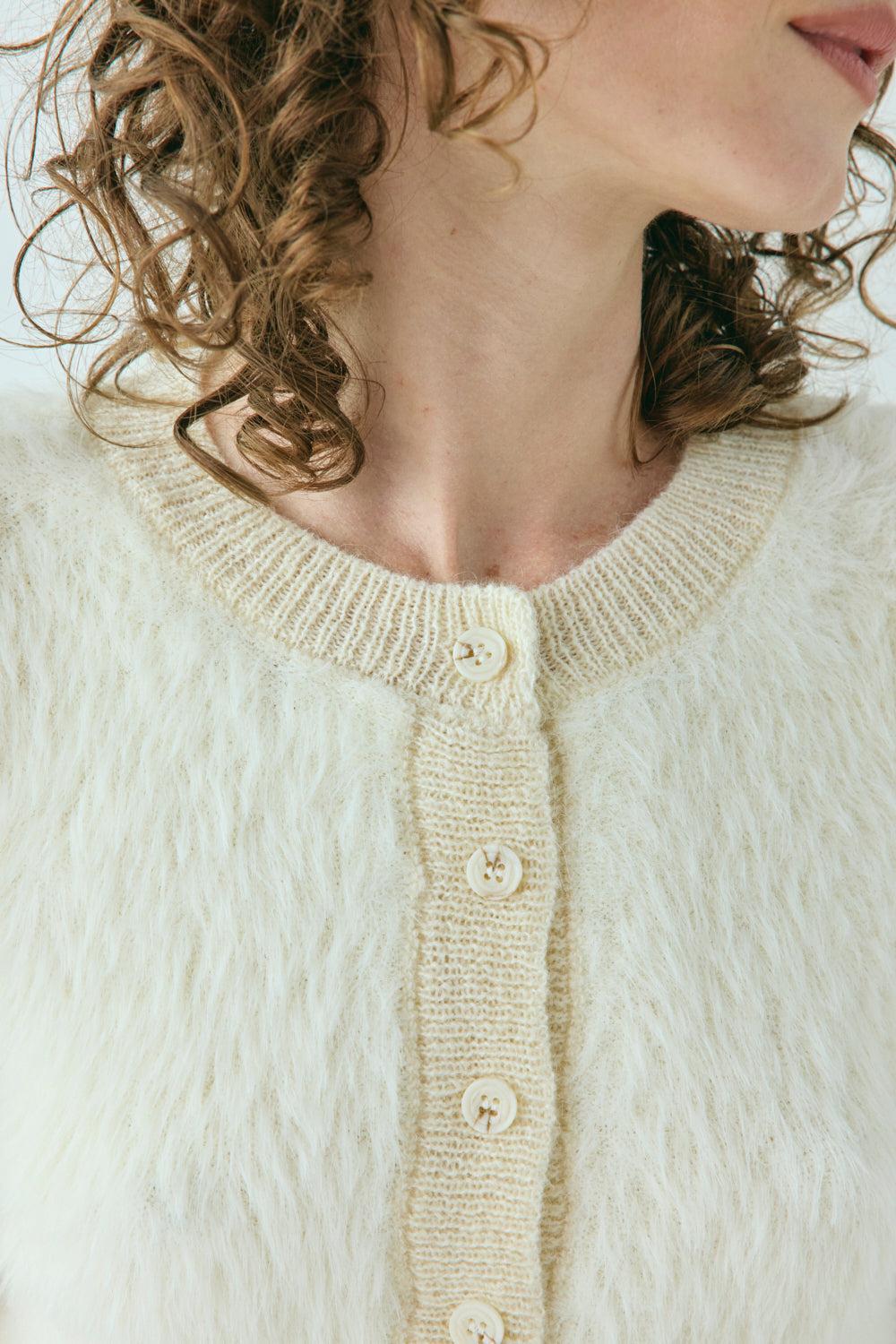 Tess Knit Top Cream Product Image