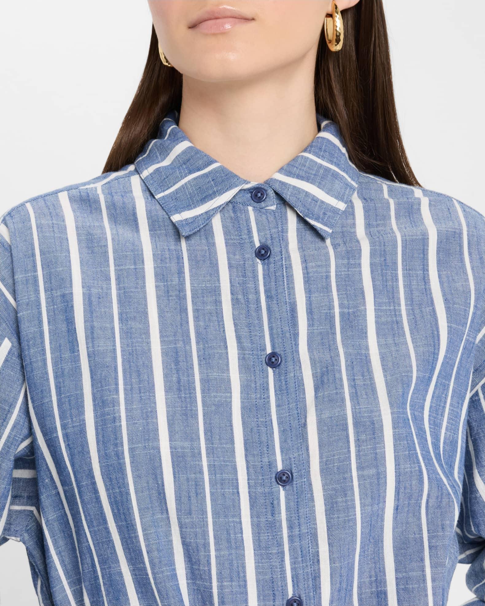Alessandra Striped Chambray Mini Shirtdress Product Image
