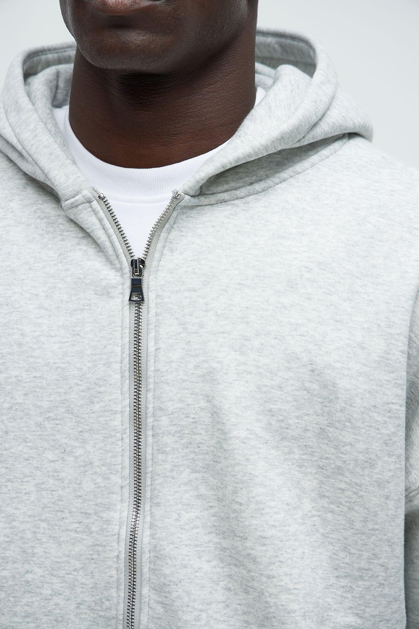 Tyson Oversized Heavyweight Zip Up - Heather Grey Product Image
