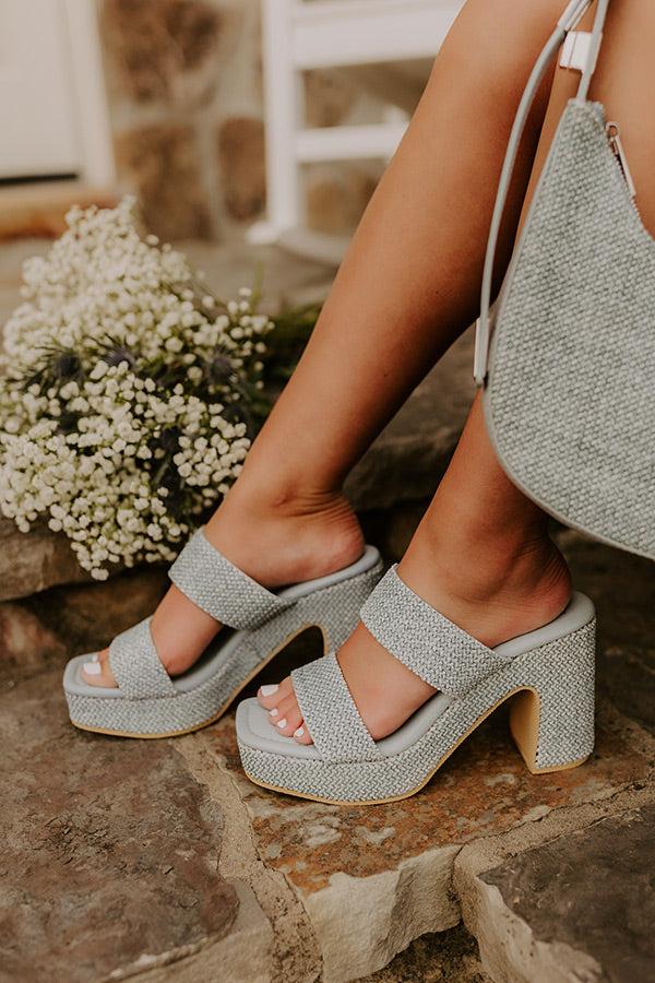 The Talia Woven Heel in Light Blue Product Image
