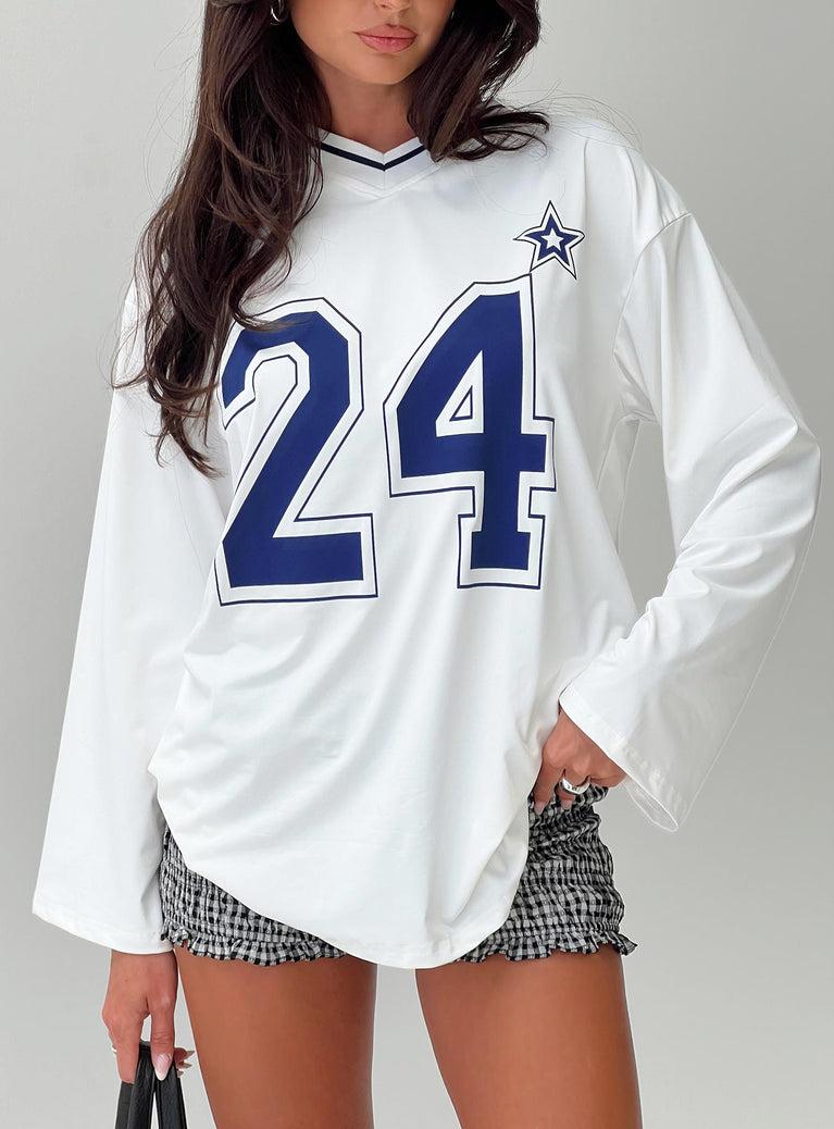 Star Player Long Sleeve Top White Product Image