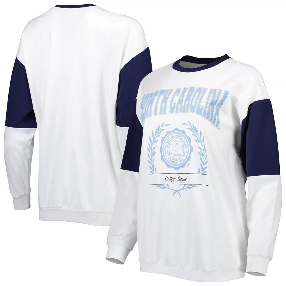 Women's Gameday Couture White North Carolina Tar Heels It's A Vibe Dolman Pullover Sweatshirt, Size: Small Product Image