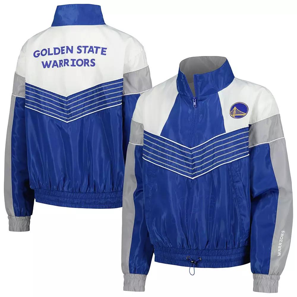 Women's The Wild Collective Royal Golden State Warriors Courtside Half-Zip Track Jacket,  Product Image