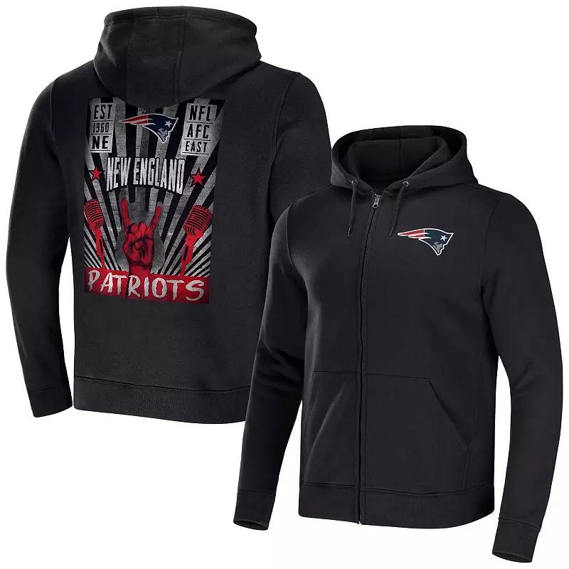 Men's NFL x Darius Rucker Collection by Fanatics Black New England Patriots Rocker Full-Zip Hoodie,  Product Image