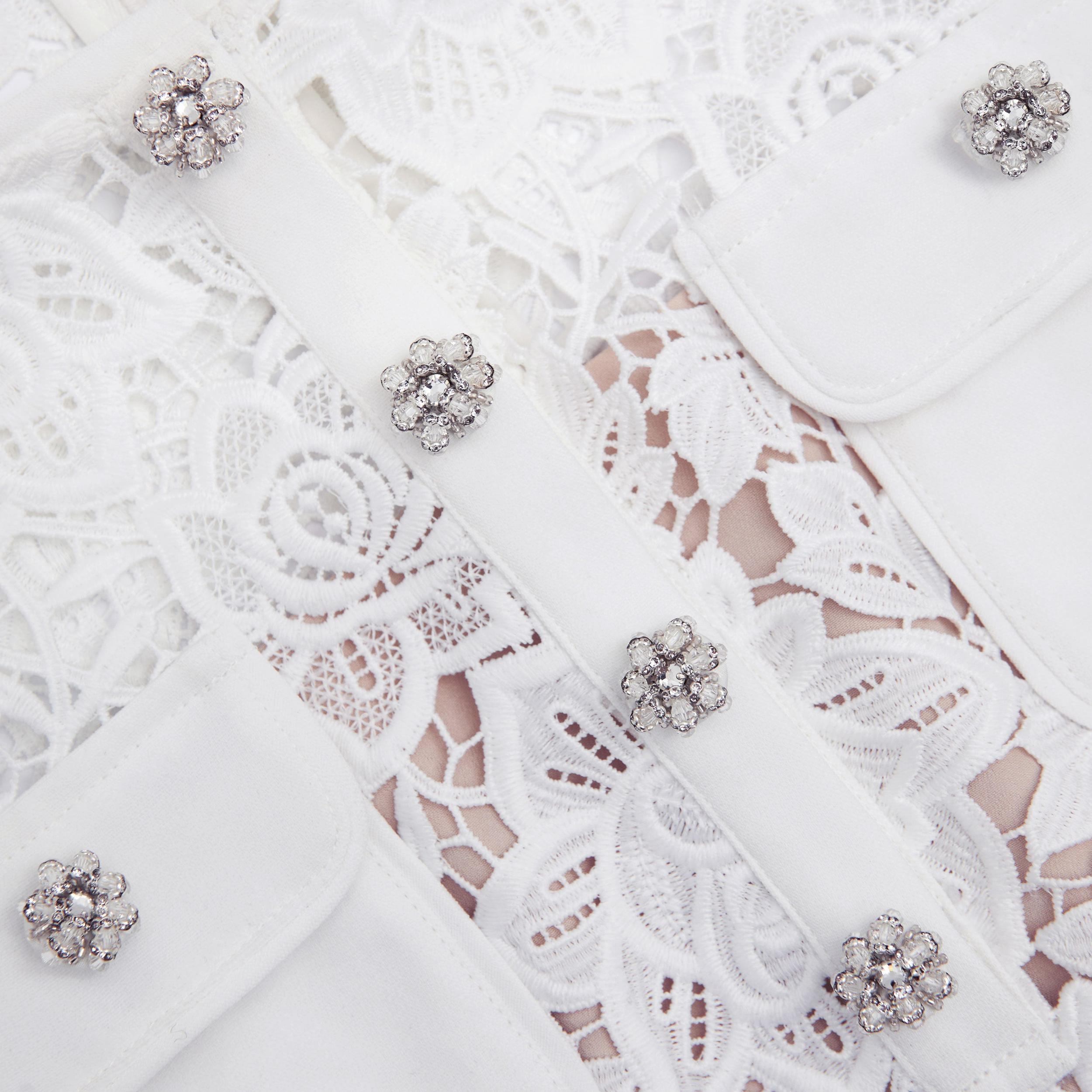 White Lace Mini Dress Product Image