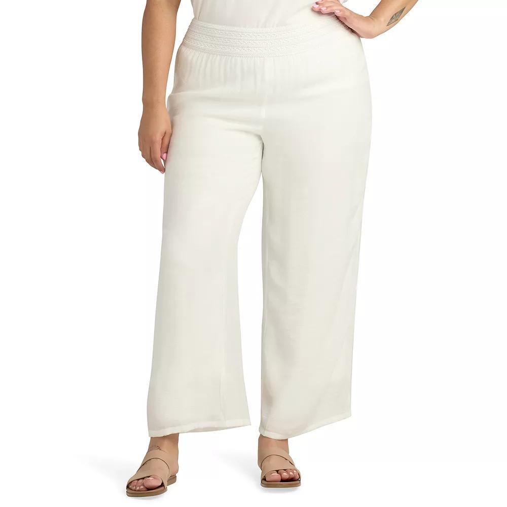 Plus Size AB Studio Novelty Elastic Waistband Lined Pants, Womens Product Image