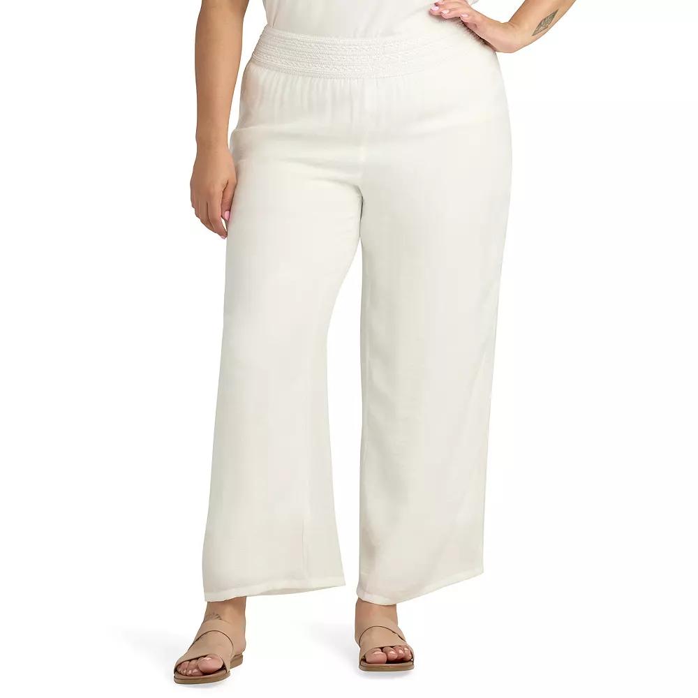 Plus Size AB Studio Novelty Elastic Waistband Lined Pants, Womens Product Image