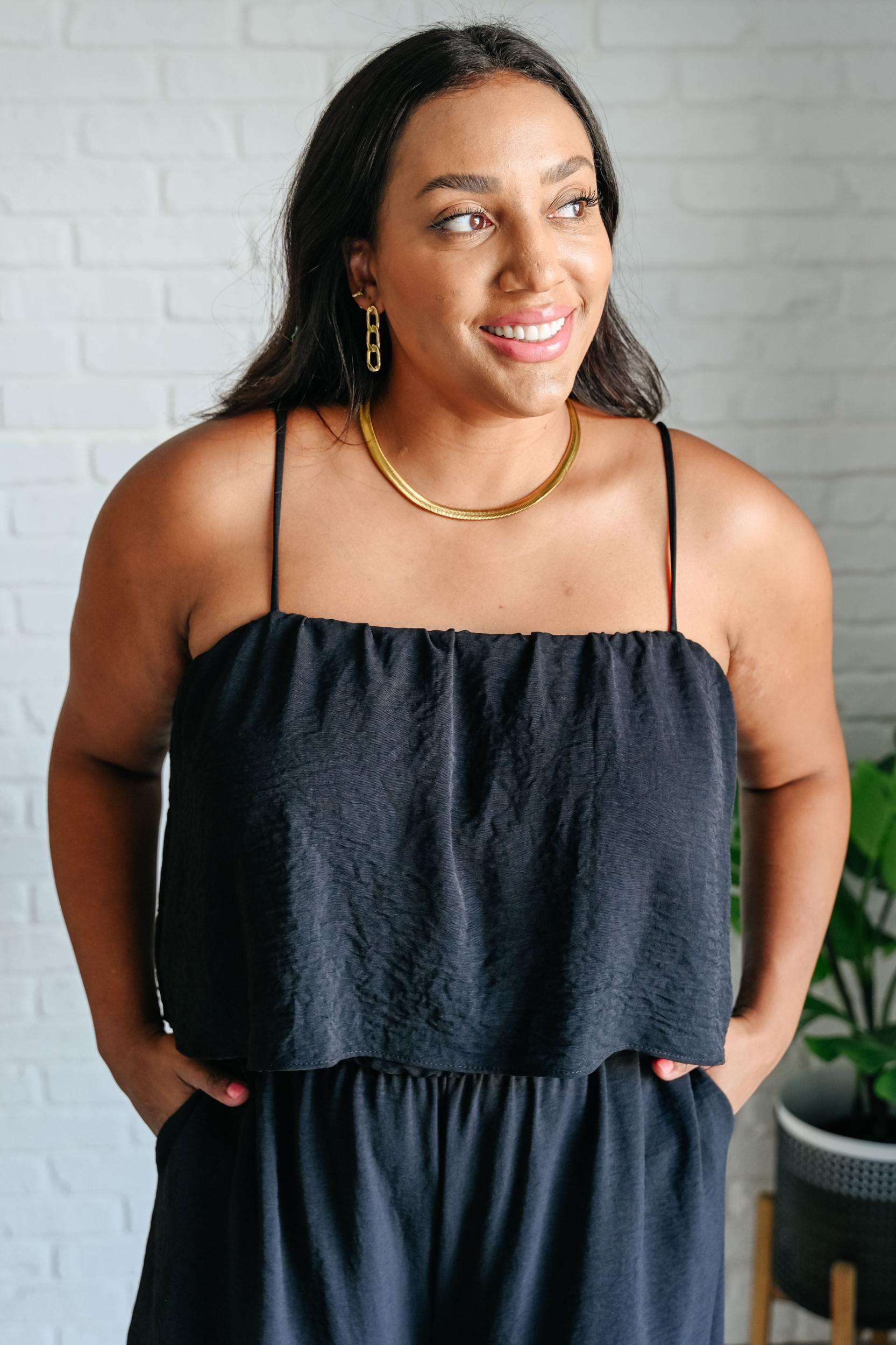 When All is Said and Done Spaghetti Strap Jumpsuit - ONLINE EXCLUSIVE! Product Image