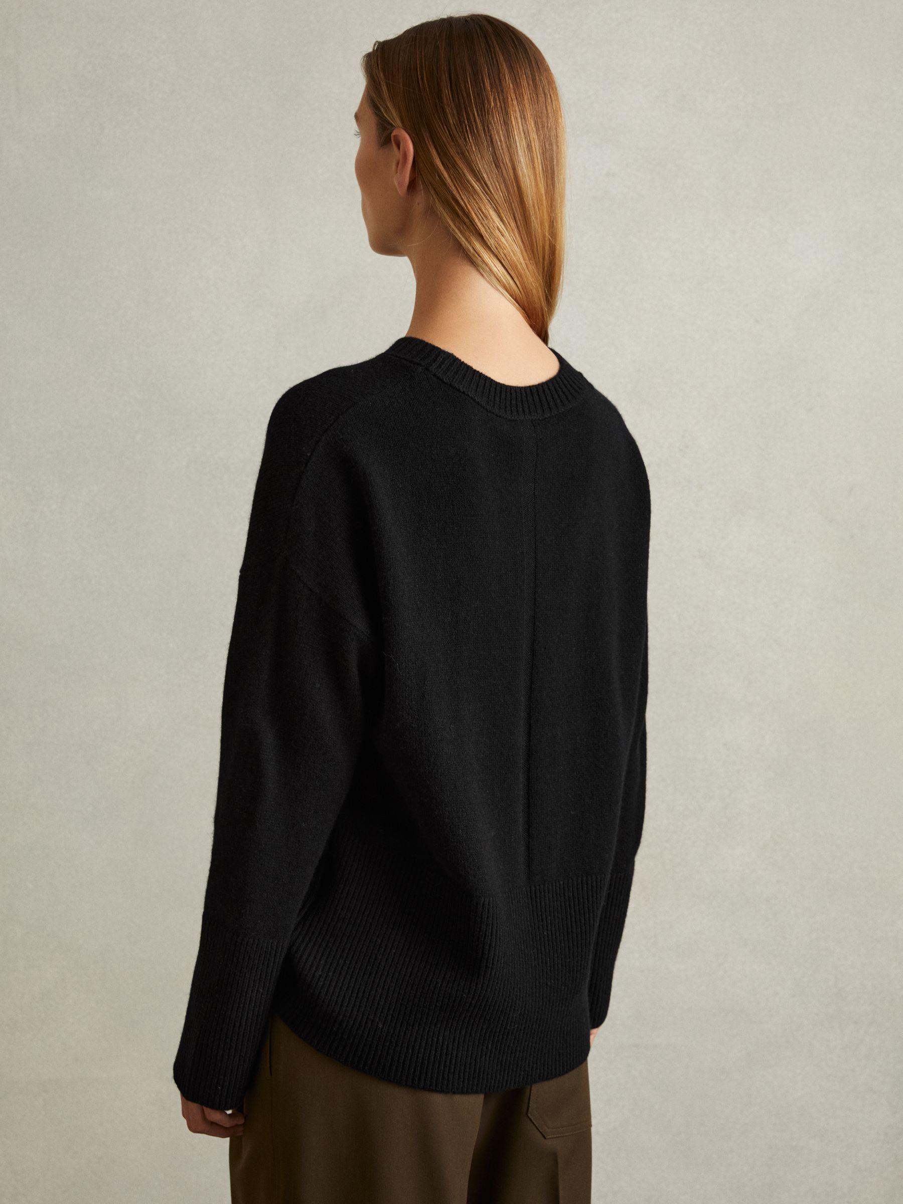 Wool-Cashmere Crew Neck Jumper in Black Product Image