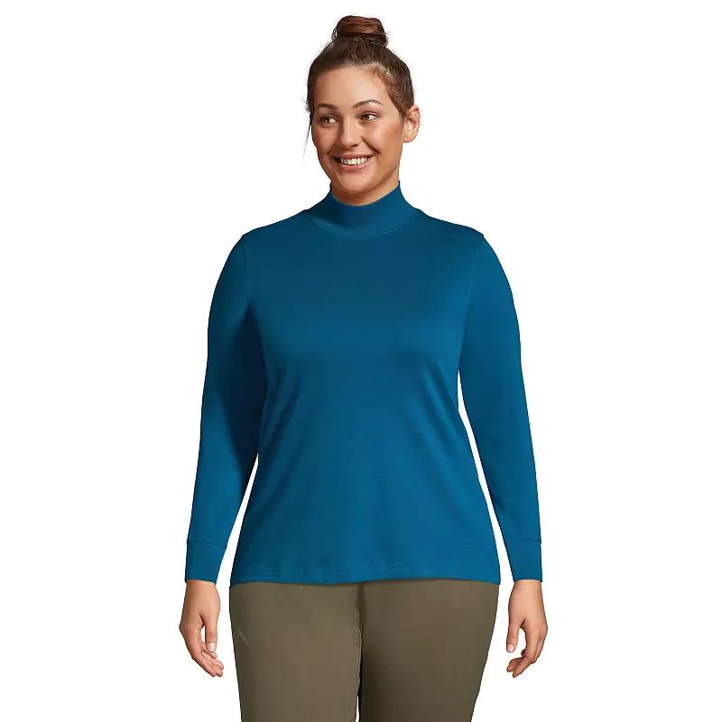 Plus Size Lands End Relaxed Mockneck Top, Womens Product Image