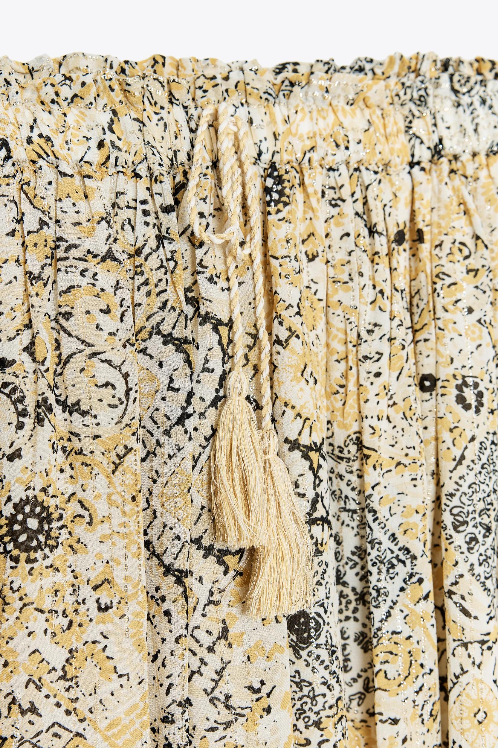 METALLIC THREAD PRINT SKIRT Product Image