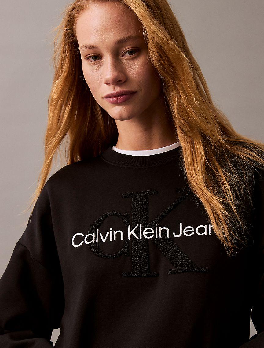 Chenille Monogram Logo Fleece Crewneck Sweatshirt Product Image