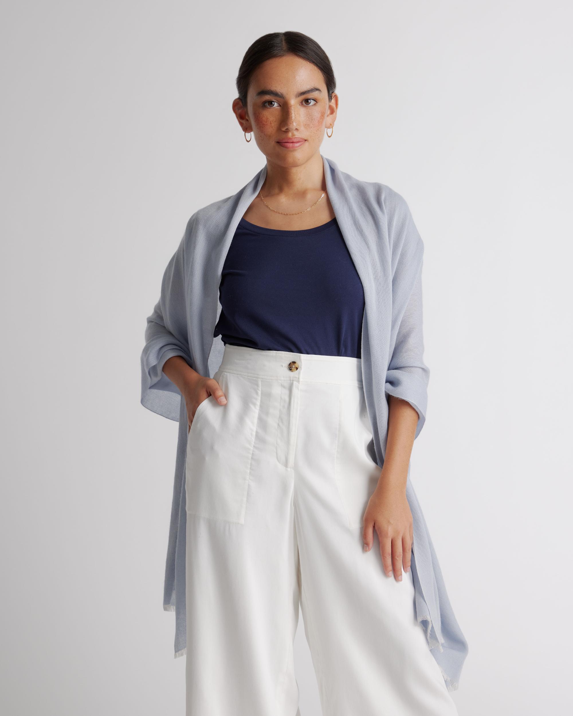 Quince | Women's Featherweight Cashmere Silk Frayed Edge Scarf Product Image