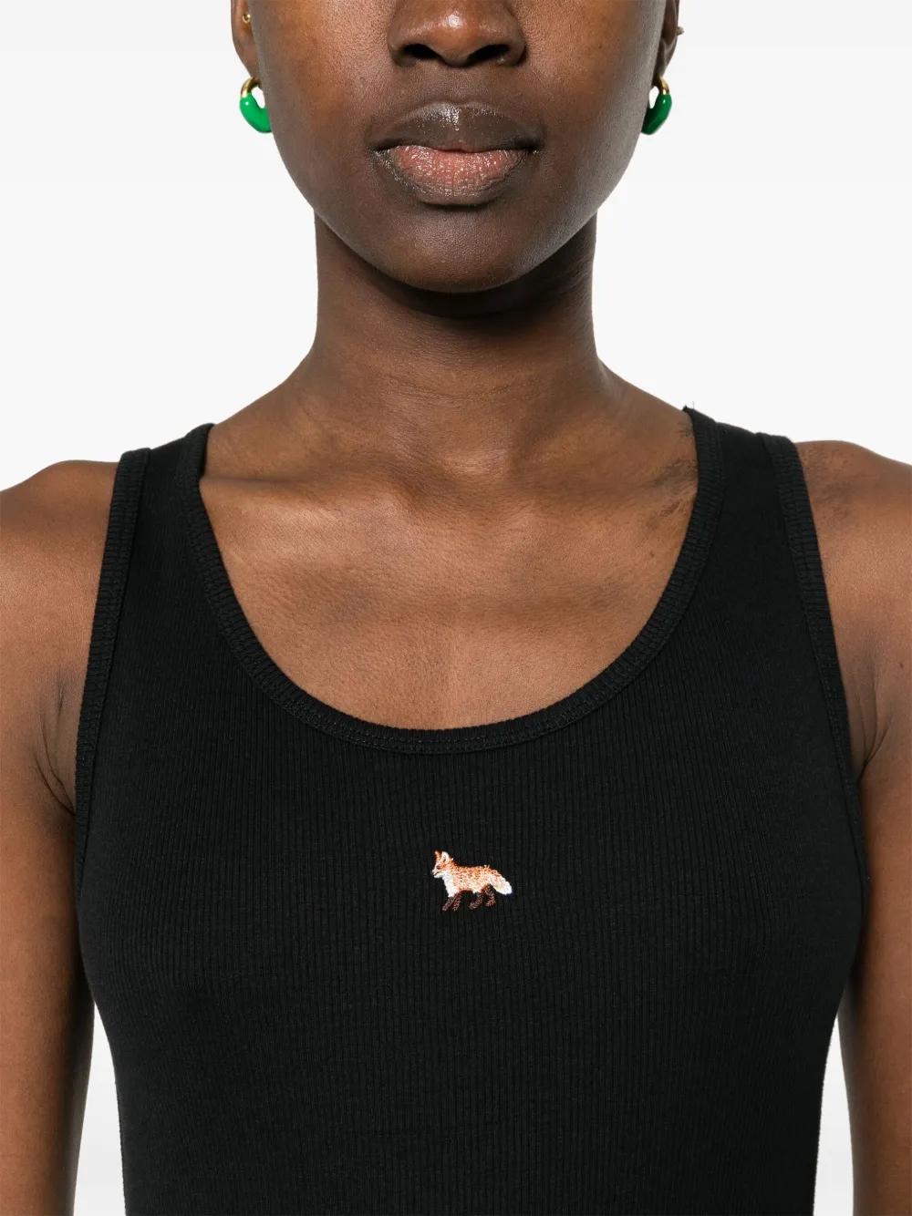 fox-motif ribbed midi dress Product Image