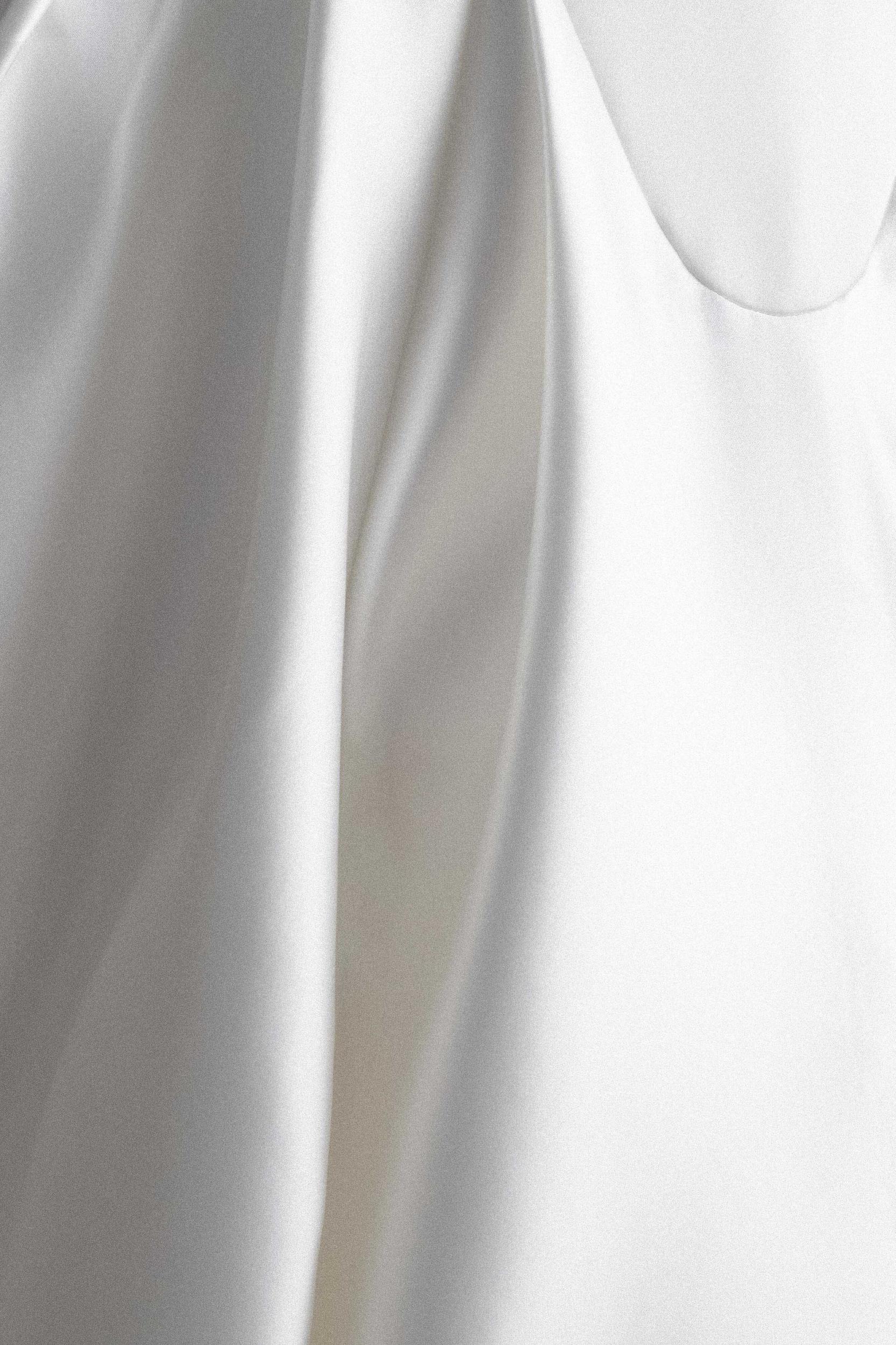 Delphine Satin Strapless Maxi Gown - White Product Image