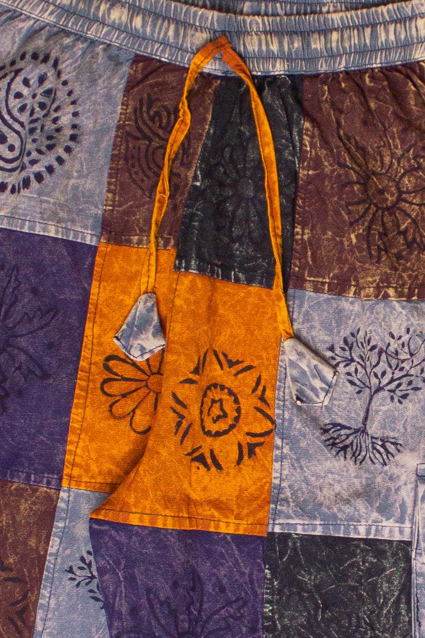 Printed Color Block Patchwork Cargo Pants Product Image