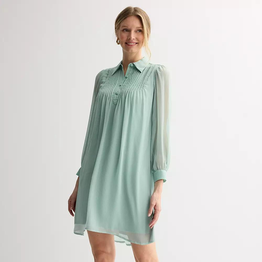 Women's Nine West Swing Pintuck Dress, Size: XXL, Hanover Blue Product Image