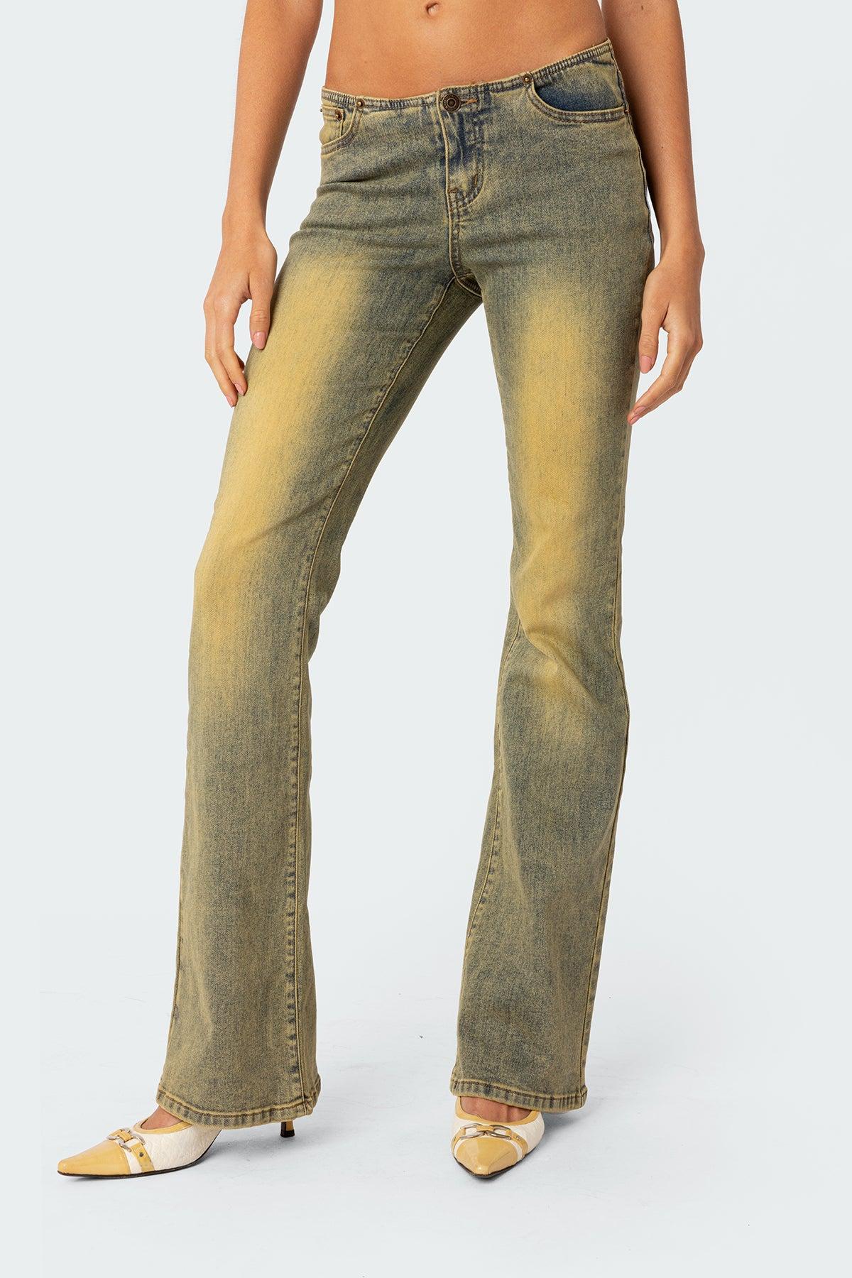 Maris Low Rise Washed Flared Jeans Product Image