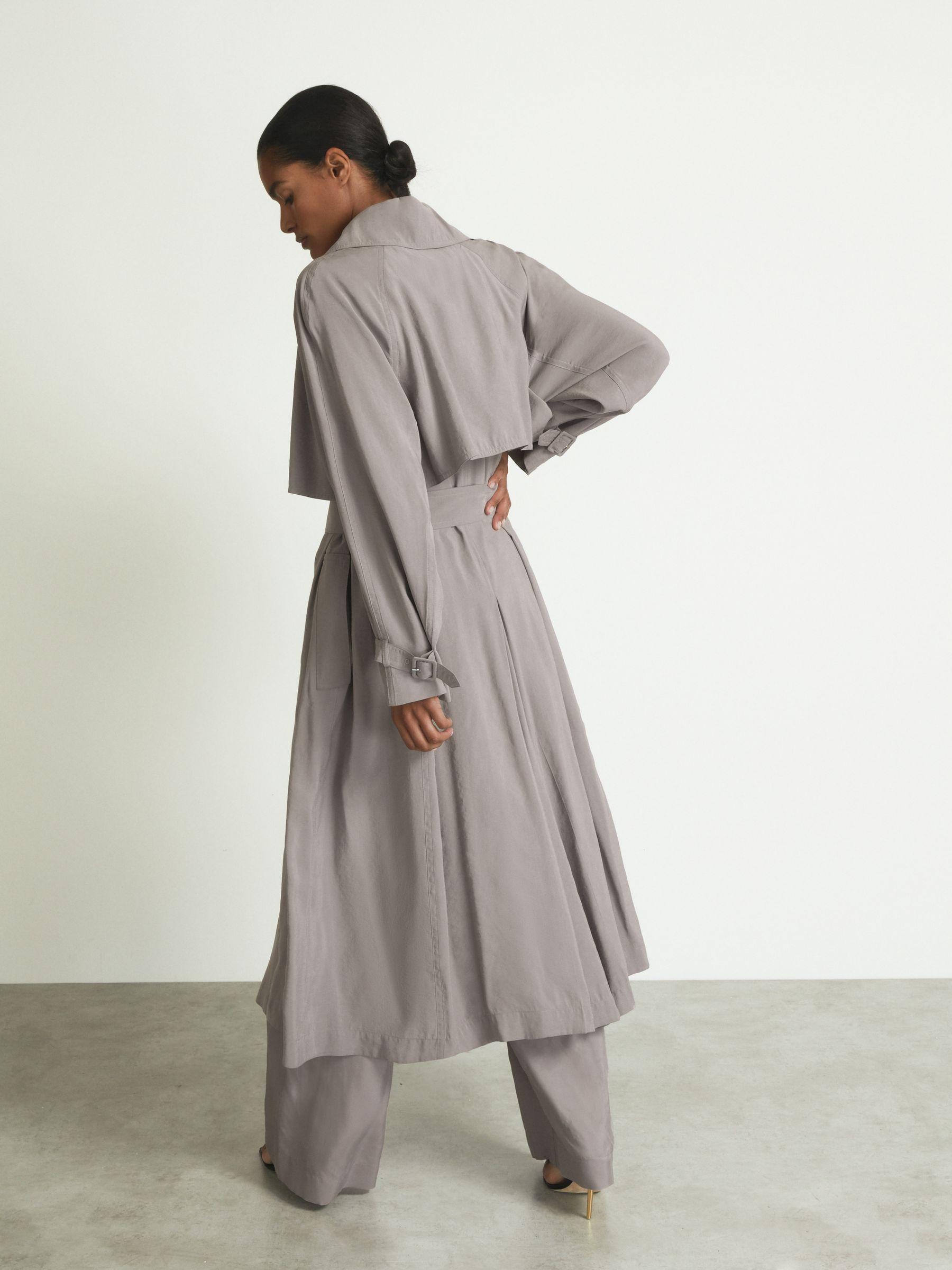 Atelier Belted Trench Coat in Grey Product Image