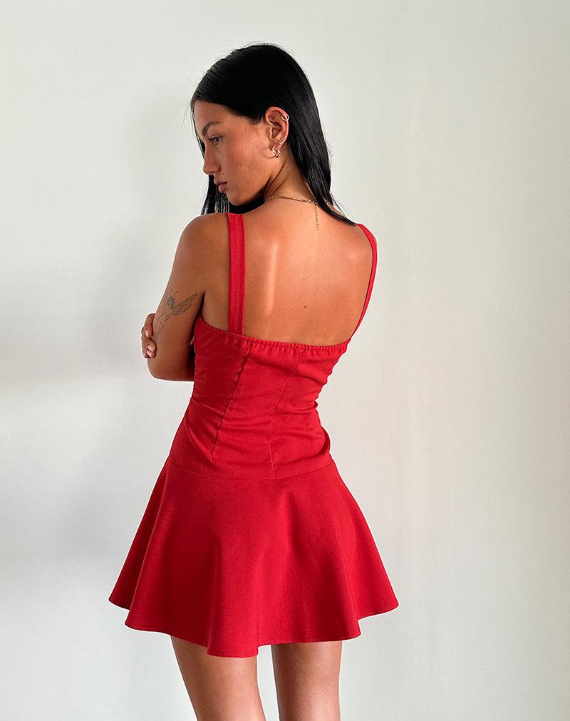 Audra Mini Dress in Red Female Product Image