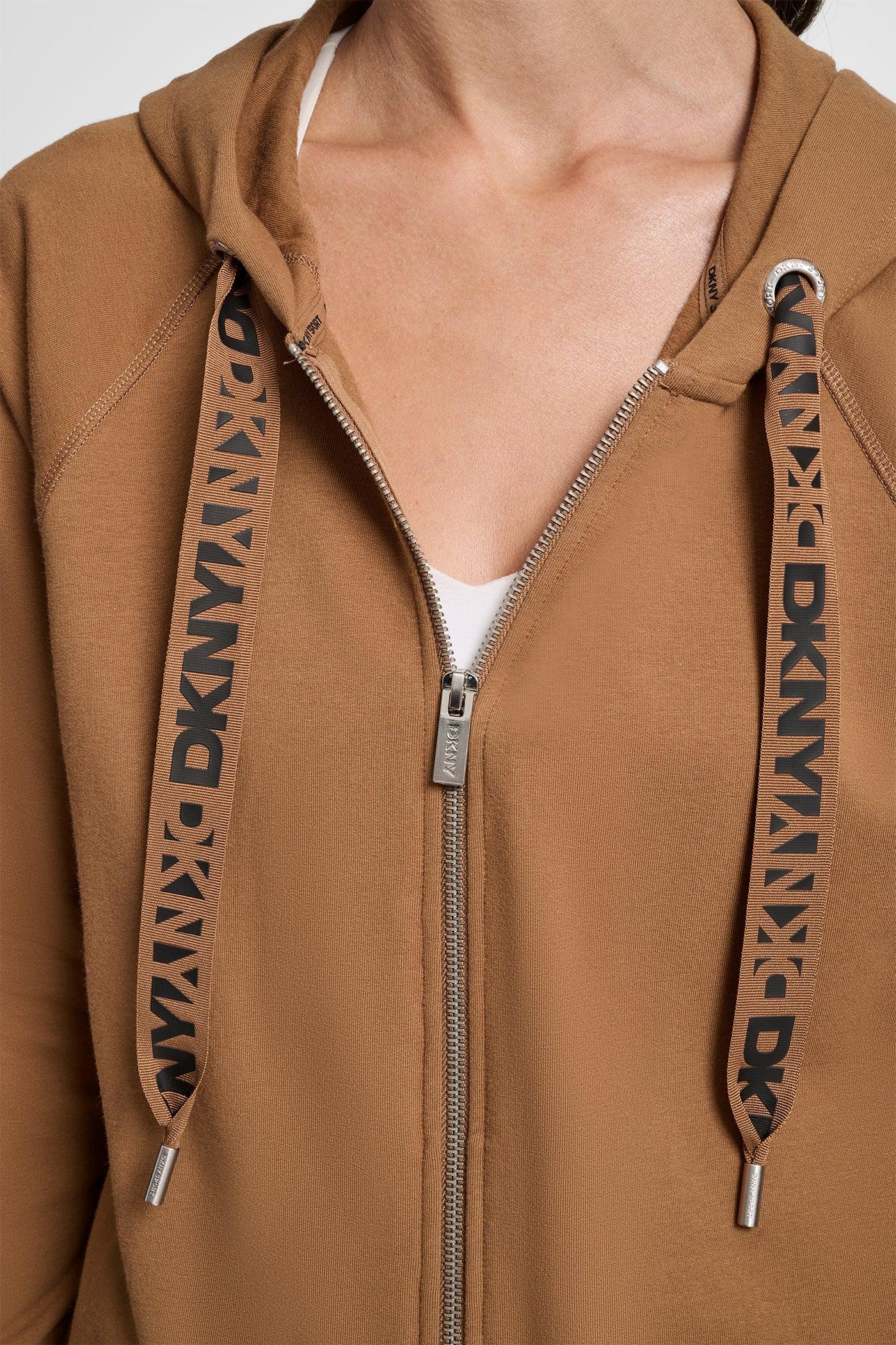 TWO TONE LOGO DRAWCORD ZIP HOODIE Product Image