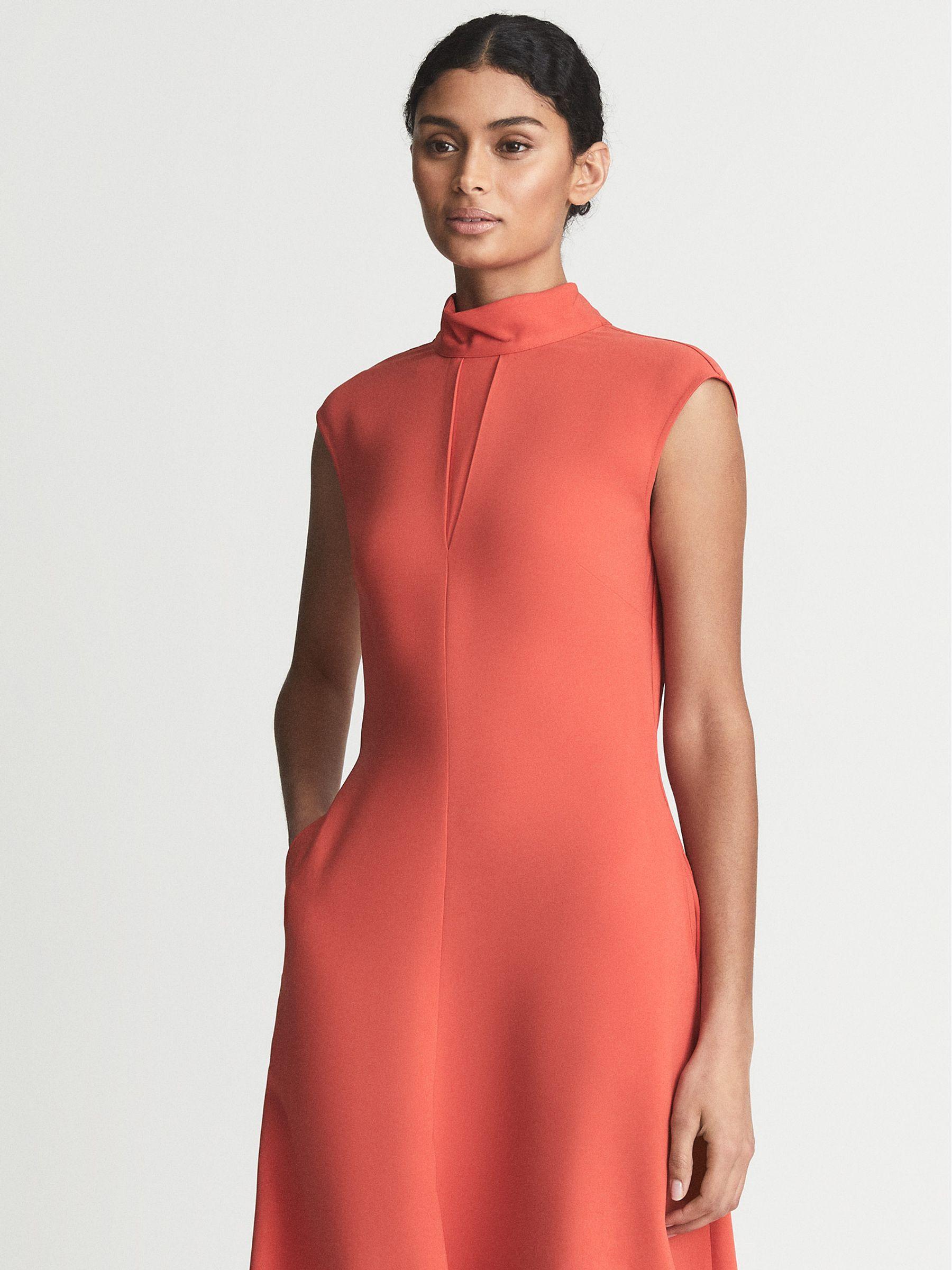 Regular Open Back Midi Dress in Orange Product Image