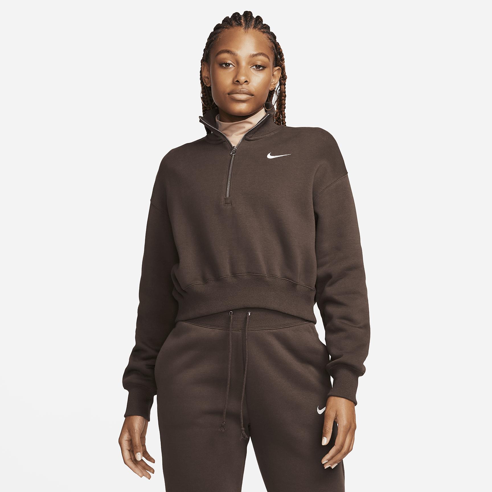 Womens Nike Sportswear Phoenix Fleece Oversized Half-Zip Crop Sweatshirt Product Image