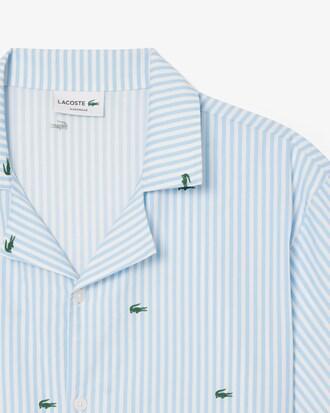 Printed Striped Cotton Pyjama Shirt Product Image