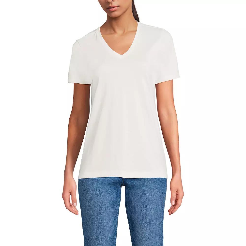 Women's Lands' End Relaxed-Fit Supima Cotton V-Neck Tee,  Product Image