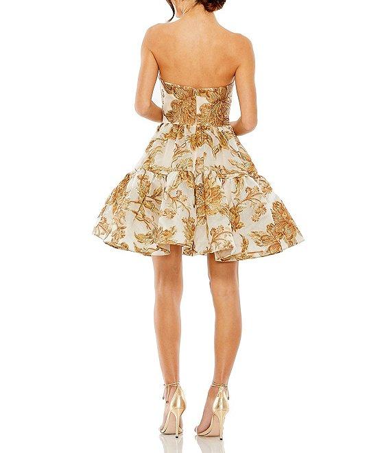 Mac Duggal Brocade Strapless Fit and Flare Mini Dress Product Image