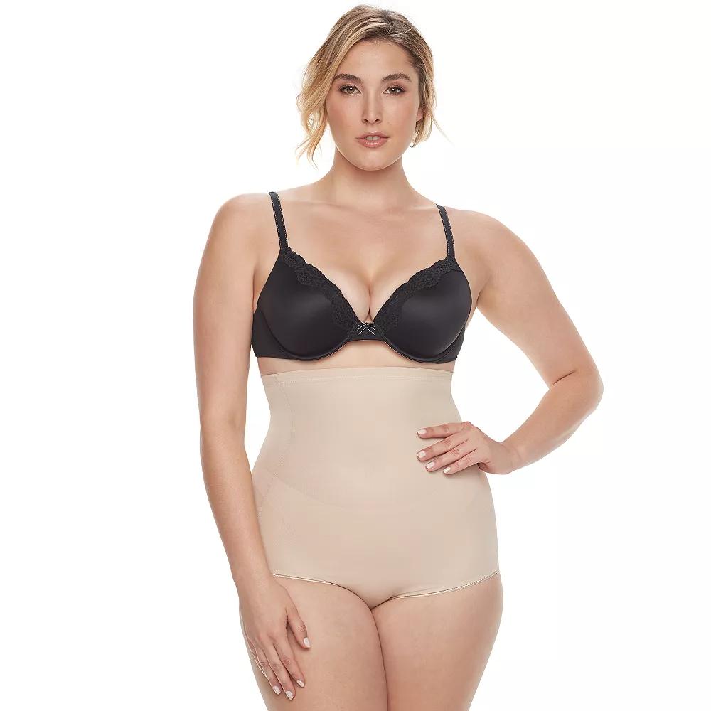 Naomi & Nicole® Firm Control Shapewear Plus Size Unbelievable Comfort High Waist Brief 7775, Women's, Size: 3XL, Warm Beige Product Image