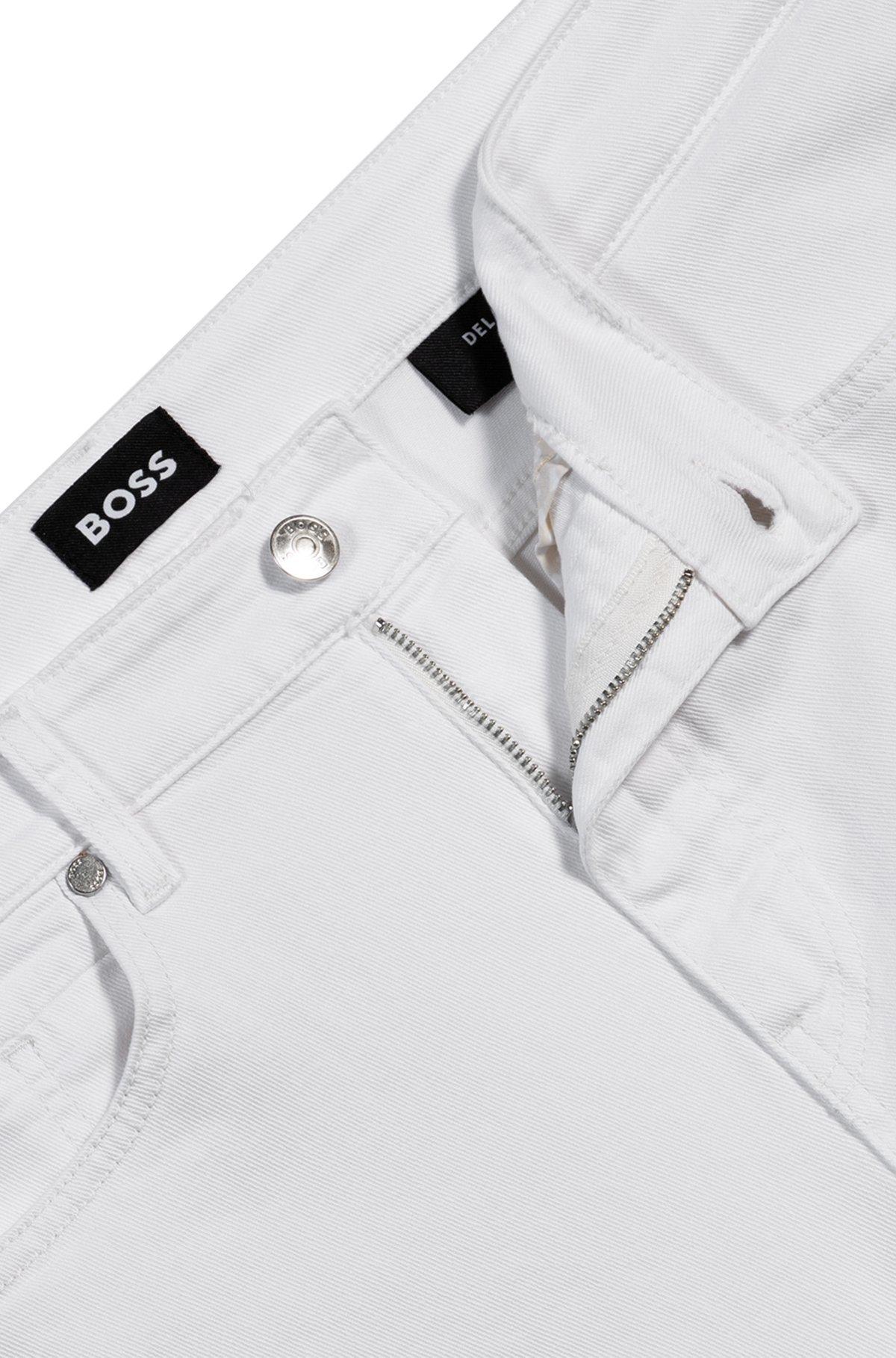 BOSS - Delaware slim-fit jeans in white comfort-stretch denim - White Product Image