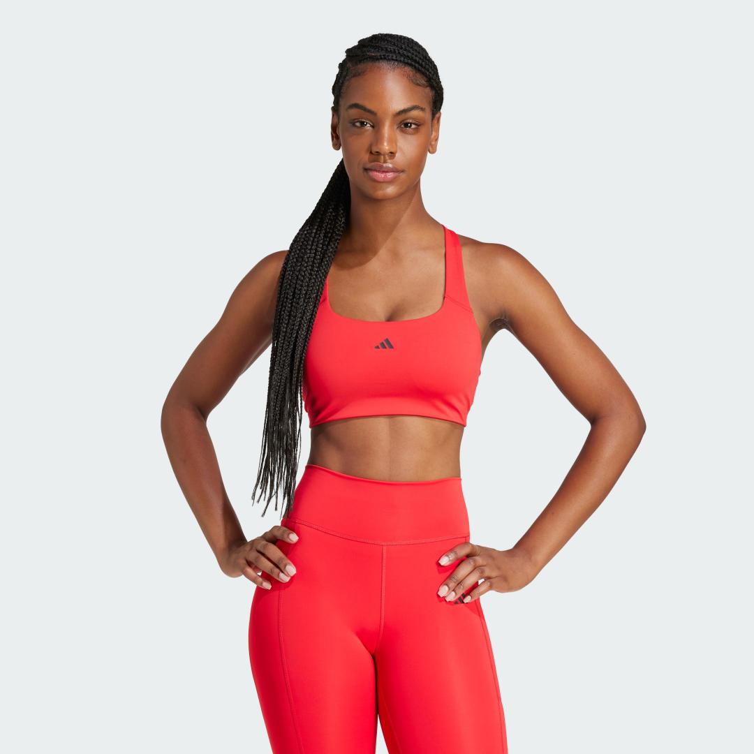 adidas Powerimpact Bra for Training Pure Ruby M Womens Product Image