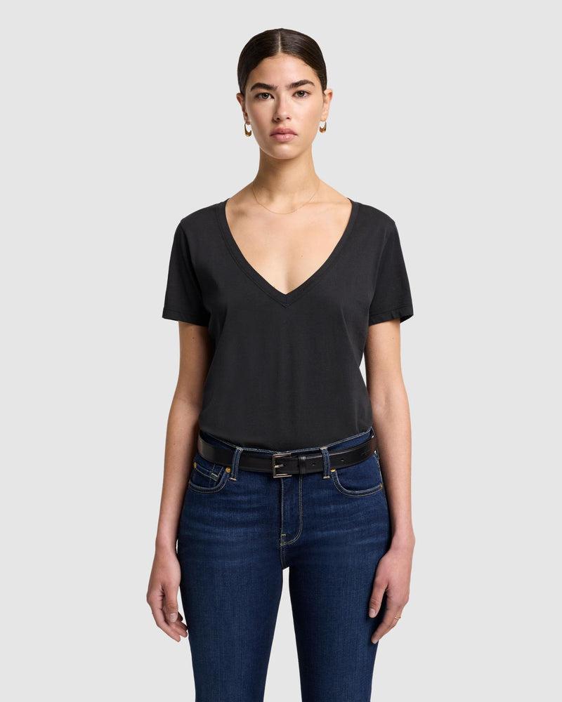 Pima Cotton Easy V-Neck Tee Product Image