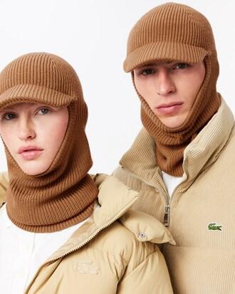 Ribbed Wool Balaclava with Visor Product Image