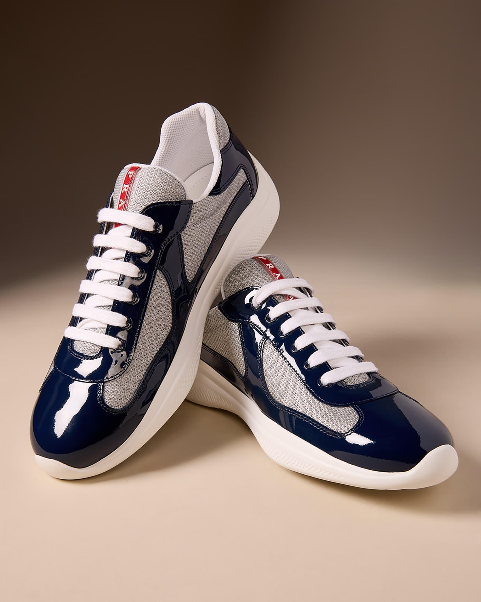 Men's America's Cup Patent Leather Patchwork Sneakers Product Image